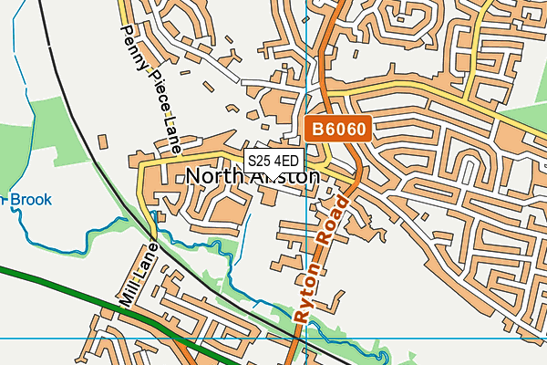 S25 4ED map - OS VectorMap District (Ordnance Survey)