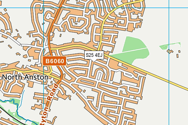 S25 4EJ map - OS VectorMap District (Ordnance Survey)