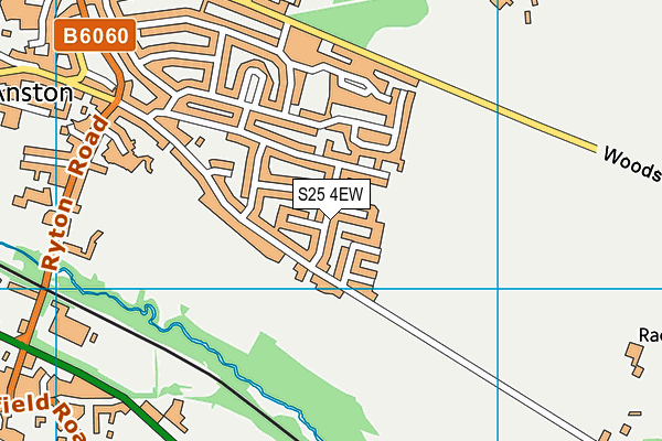 S25 4EW map - OS VectorMap District (Ordnance Survey)