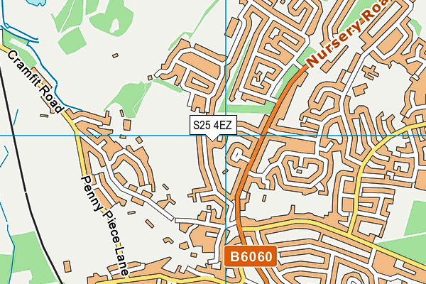 S25 4EZ map - OS VectorMap District (Ordnance Survey)