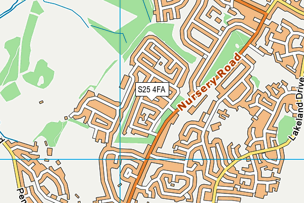 S25 4FA map - OS VectorMap District (Ordnance Survey)