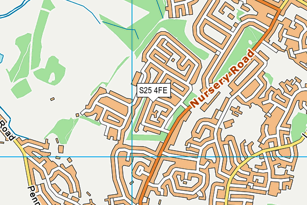 S25 4FE map - OS VectorMap District (Ordnance Survey)
