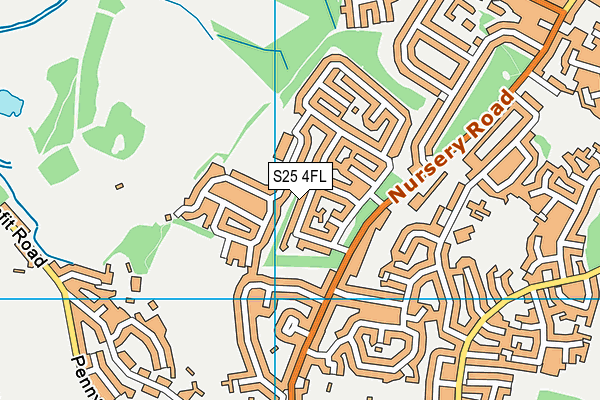 S25 4FL map - OS VectorMap District (Ordnance Survey)