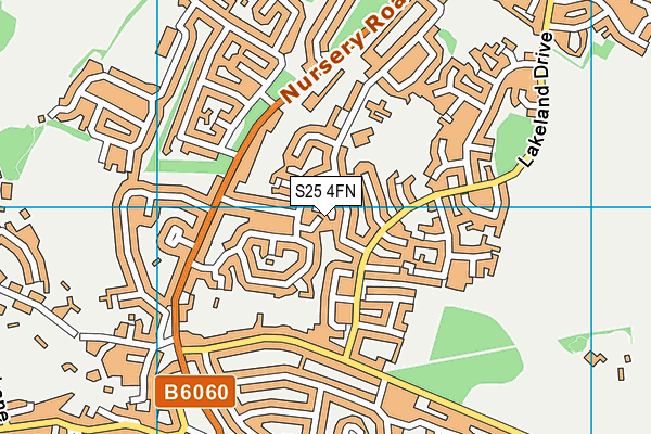 S25 4FN map - OS VectorMap District (Ordnance Survey)