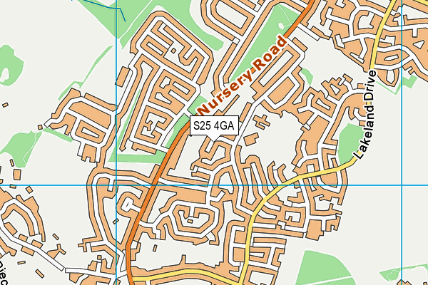 S25 4GA map - OS VectorMap District (Ordnance Survey)