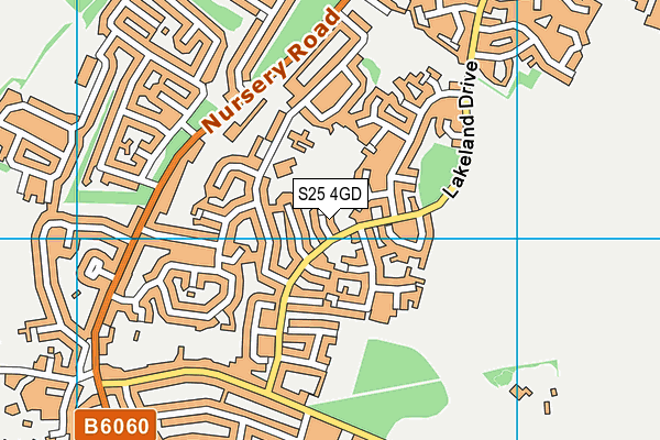 S25 4GD map - OS VectorMap District (Ordnance Survey)
