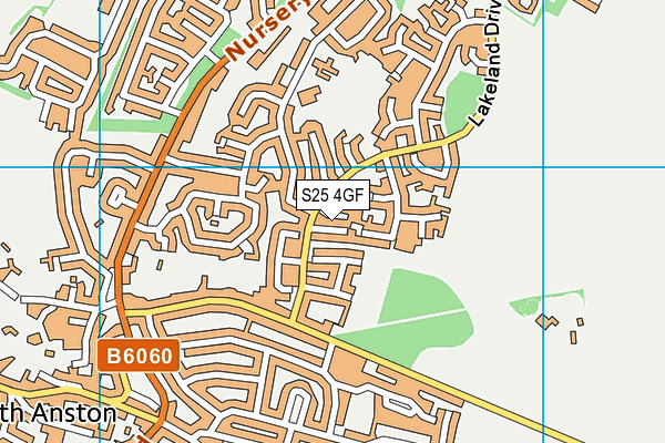 S25 4GF map - OS VectorMap District (Ordnance Survey)