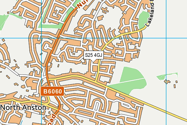 S25 4GJ map - OS VectorMap District (Ordnance Survey)