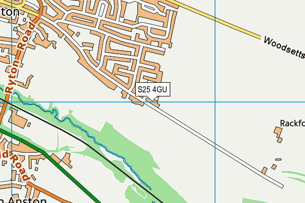 S25 4GU map - OS VectorMap District (Ordnance Survey)