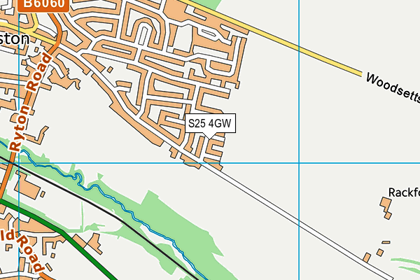 S25 4GW map - OS VectorMap District (Ordnance Survey)