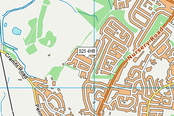 S25 4HB map - OS VectorMap District (Ordnance Survey)