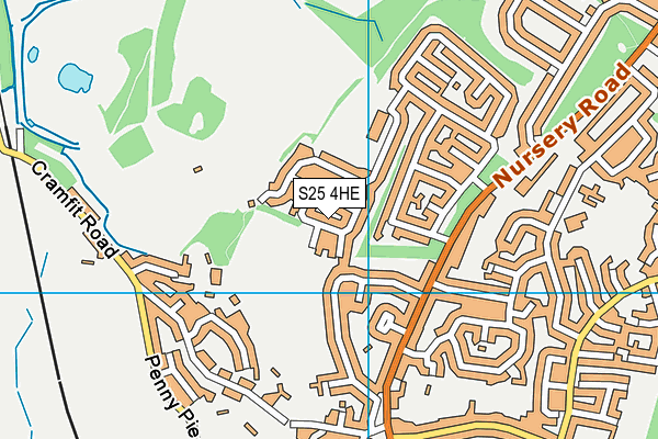 S25 4HE map - OS VectorMap District (Ordnance Survey)