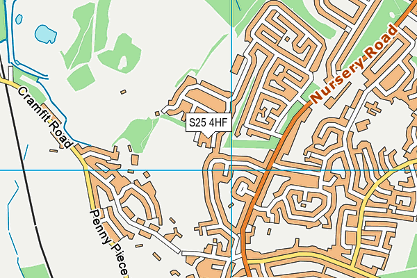 S25 4HF map - OS VectorMap District (Ordnance Survey)