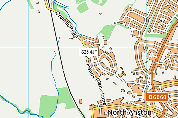 S25 4JF map - OS VectorMap District (Ordnance Survey)