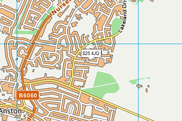 S25 4JQ map - OS VectorMap District (Ordnance Survey)