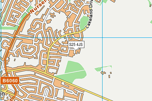 S25 4JS map - OS VectorMap District (Ordnance Survey)
