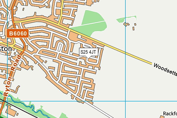 S25 4JT map - OS VectorMap District (Ordnance Survey)