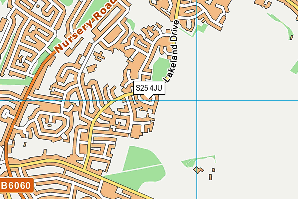 S25 4JU map - OS VectorMap District (Ordnance Survey)