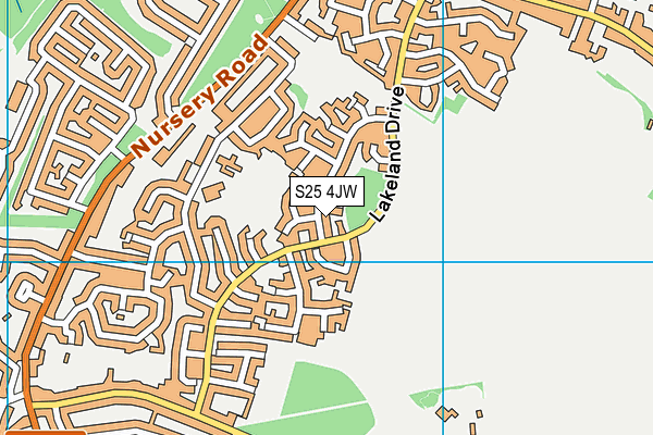S25 4JW map - OS VectorMap District (Ordnance Survey)