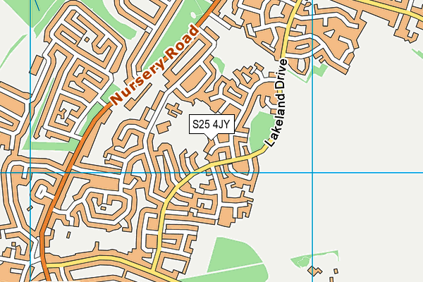 S25 4JY map - OS VectorMap District (Ordnance Survey)