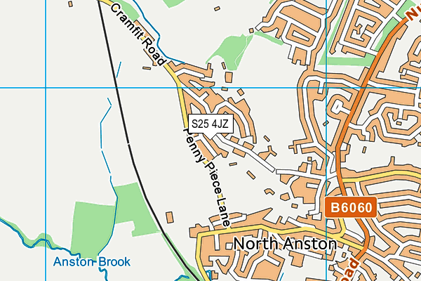 S25 4JZ map - OS VectorMap District (Ordnance Survey)