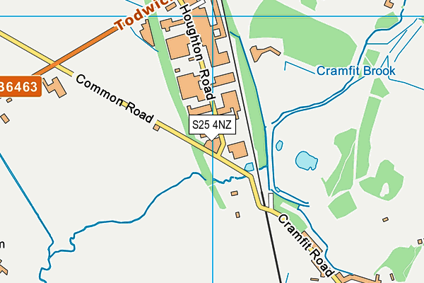 S25 4NZ map - OS VectorMap District (Ordnance Survey)