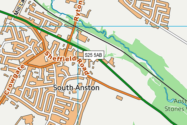 S25 5AB map - OS VectorMap District (Ordnance Survey)