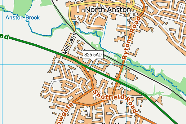 S25 5AD map - OS VectorMap District (Ordnance Survey)