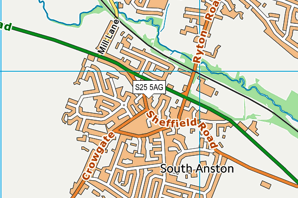 S25 5AG map - OS VectorMap District (Ordnance Survey)