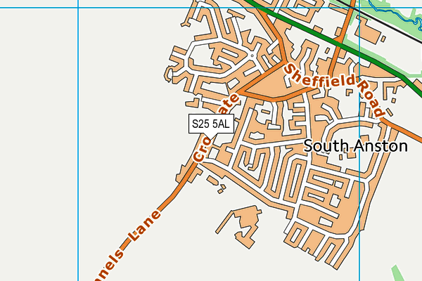 Crowgate Recreation Ground map (S25 5AL) - OS VectorMap District (Ordnance Survey)