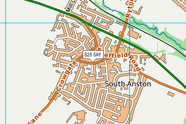 S25 5AY map - OS VectorMap District (Ordnance Survey)