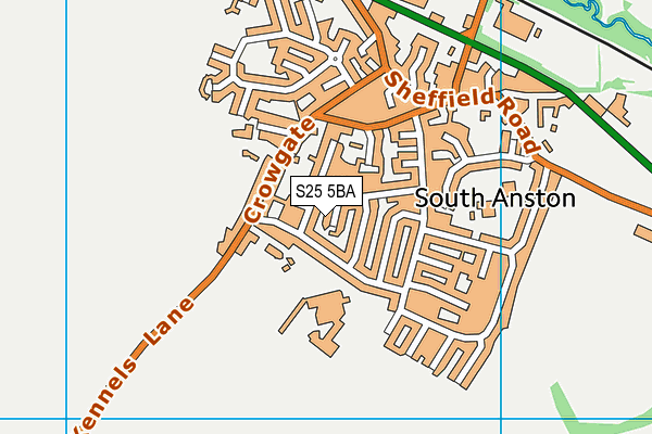 S25 5BA map - OS VectorMap District (Ordnance Survey)