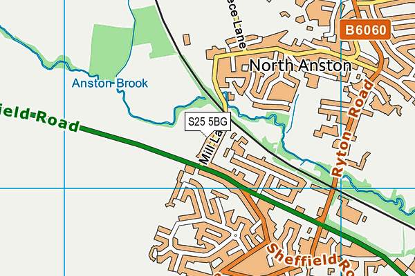 S25 5BG map - OS VectorMap District (Ordnance Survey)