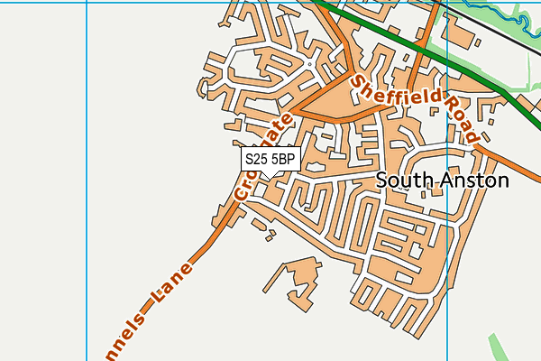 S25 5BP map - OS VectorMap District (Ordnance Survey)