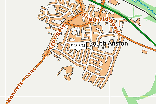 S25 5DJ map - OS VectorMap District (Ordnance Survey)
