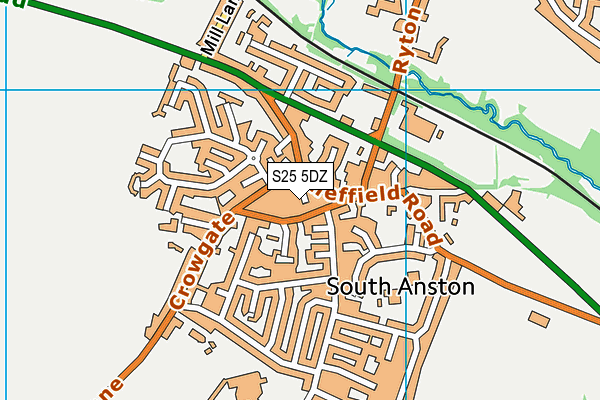 S25 5DZ map - OS VectorMap District (Ordnance Survey)