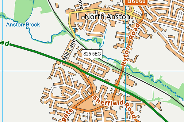 S25 5EG map - OS VectorMap District (Ordnance Survey)