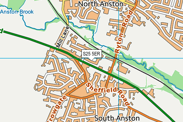 S25 5ER map - OS VectorMap District (Ordnance Survey)