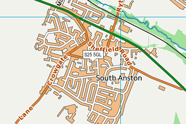 S25 5GL map - OS VectorMap District (Ordnance Survey)