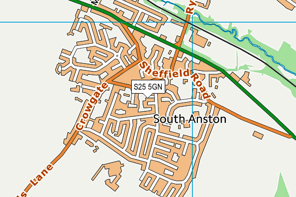 S25 5GN map - OS VectorMap District (Ordnance Survey)