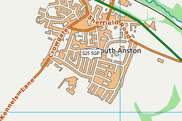 S25 5GP map - OS VectorMap District (Ordnance Survey)
