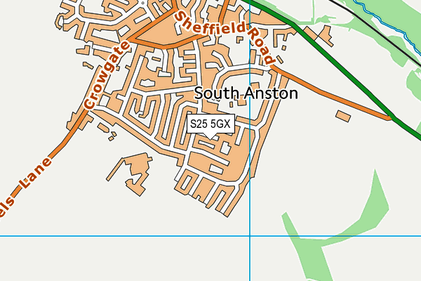 S25 5GX map - OS VectorMap District (Ordnance Survey)