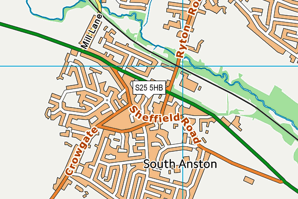 S25 5HB map - OS VectorMap District (Ordnance Survey)