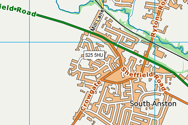 S25 5HU map - OS VectorMap District (Ordnance Survey)