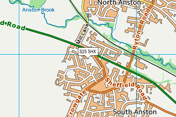 S25 5HX map - OS VectorMap District (Ordnance Survey)
