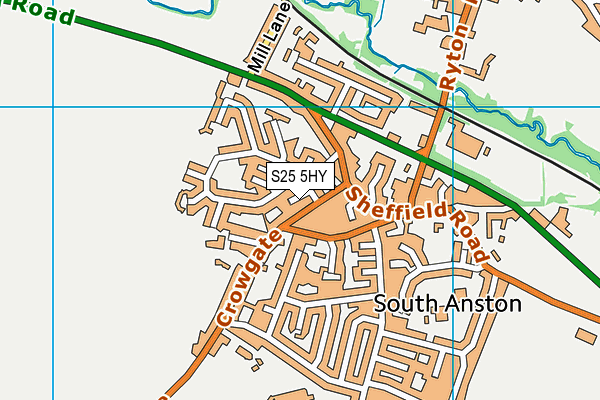 S25 5HY map - OS VectorMap District (Ordnance Survey)