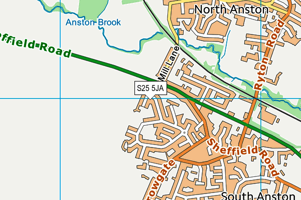 S25 5JA map - OS VectorMap District (Ordnance Survey)