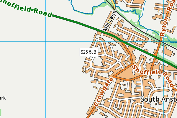 S25 5JB map - OS VectorMap District (Ordnance Survey)