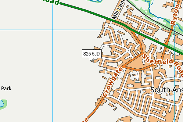 S25 5JD map - OS VectorMap District (Ordnance Survey)