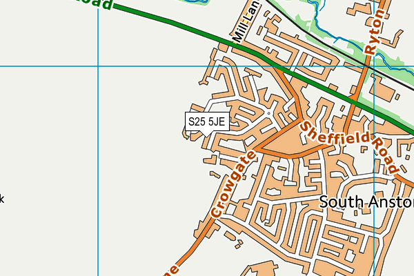 S25 5JE map - OS VectorMap District (Ordnance Survey)
